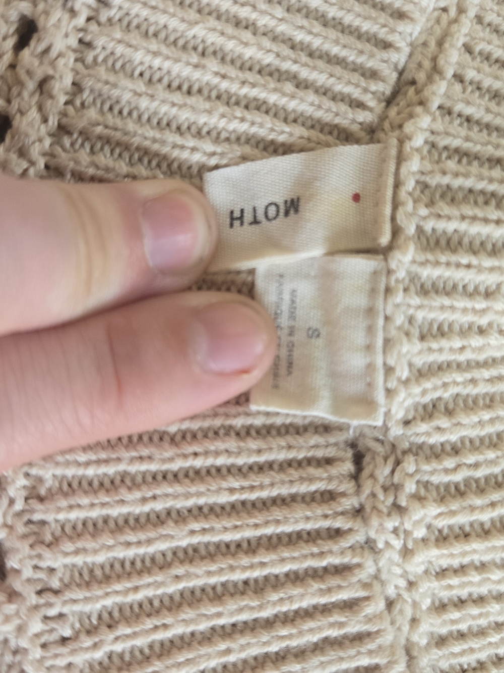 Moth Light Beige Open-Knit Sweater - Picture 4 of 7